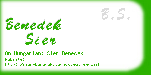 benedek sier business card